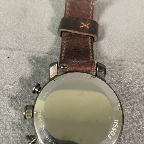 Fossil Nate Chronograph Brown Leather Men's Watch JR1424 ( NEED NEW BATTERY ) - Picture 10 of 11